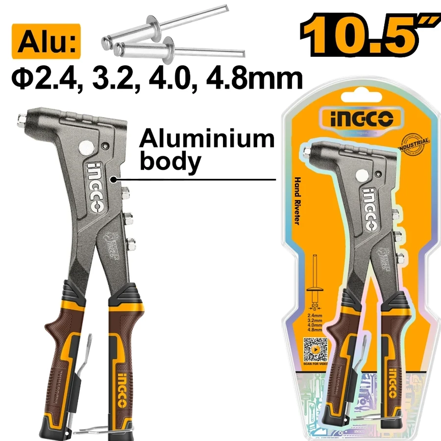 Professional Hand Riveter | HR105 | 10.5" | Aluminum Alloy Body