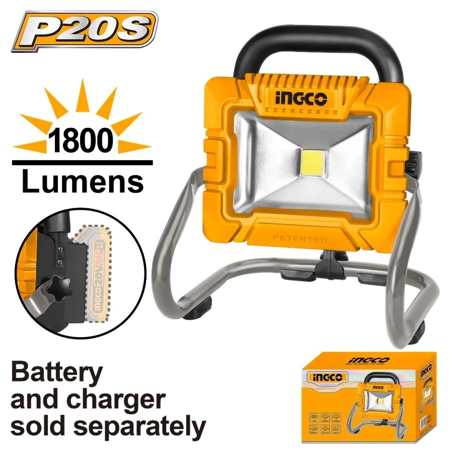 INGCO 20V Cordless Portable LED Work Lamp | 1800 Lumens | CWLI2025