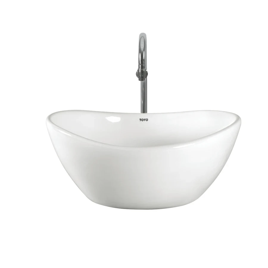 TOYO 24146 Counter Top Basin - White Ceramic Vessel Sink, Deeper Bowl (415 x 345 x 180 mm)