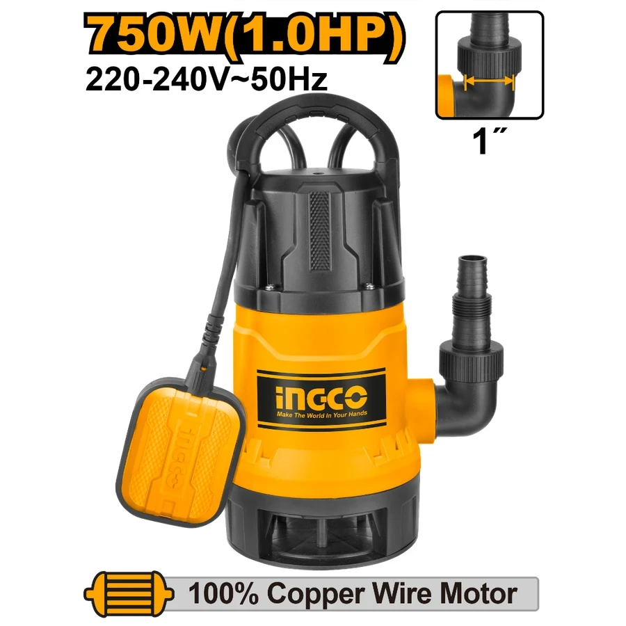 INGCO 1.0HP Sewage Submersible Pump | Dirty Water Solution | SPD7508