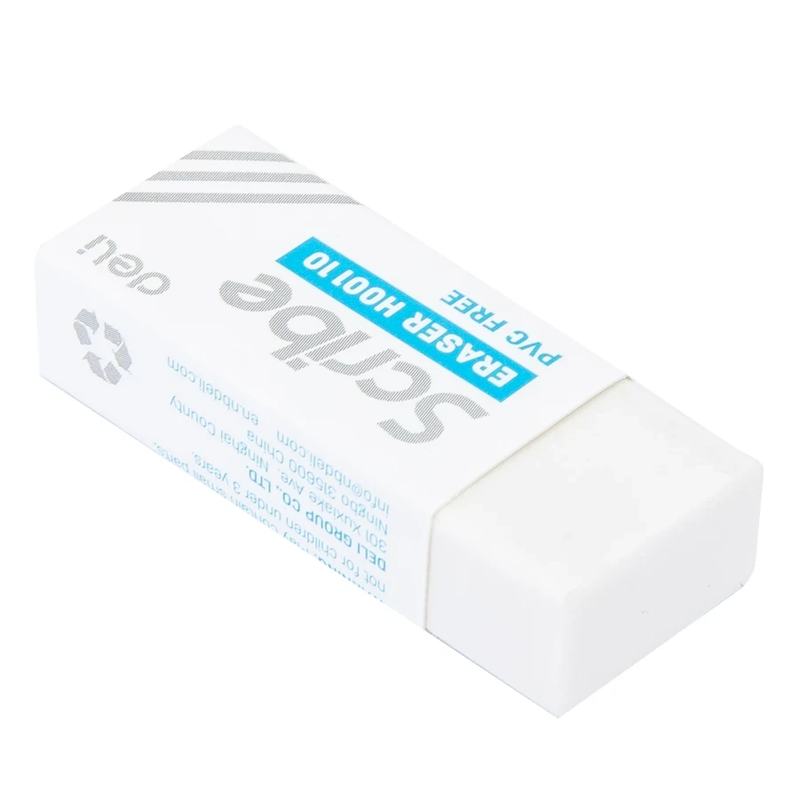 Deli Scribe EH00110 Soft Eraser - Thermoplastic Elastomer (TPE) Material, Clean & Shave Formula for Black Lead and Colored Pencils