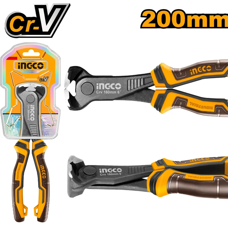 Professional End Cutting Pliers | HECP28200 | 8" (200mm) | High-Grade Cr-V Steel