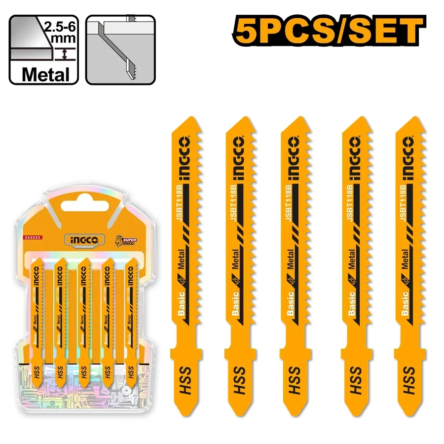 Jigsaw Blade for Metal | JSBT118B | 5-Piece High-Speed Steel Set