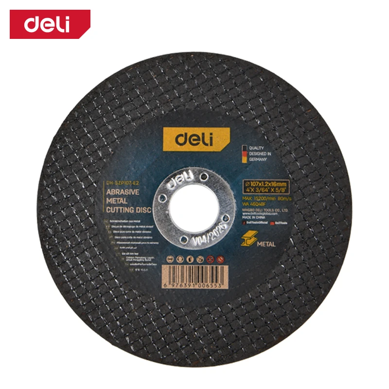 EDH-SZP107-E2 Abrasive Metal Cutting Disc 107x1.2x16.0mm - Ultra-Thin for Angle Grinder, Double Fiber Mesh, 15,200 RPM (Black)