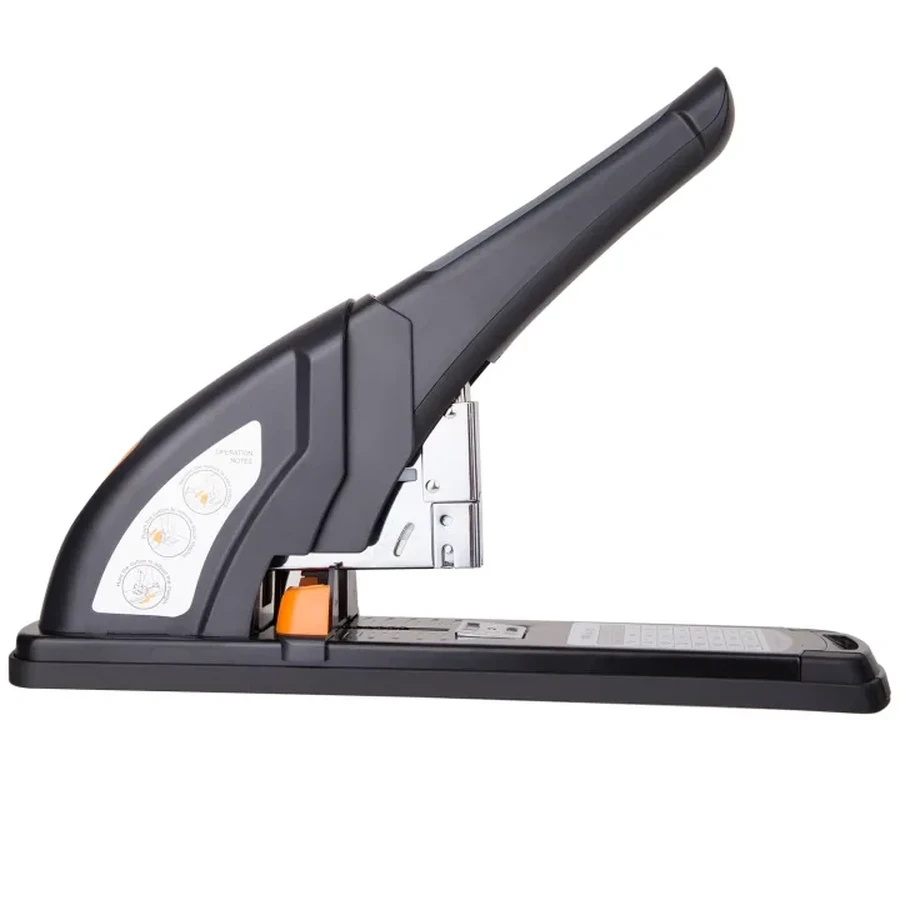 Deli E0386 Effortless Heavy Duty Stapler - 120 Sheet Capacity, TPE Comfort Grip, Accurate Stapling, and Jam Clearing Mechanism (Black)
