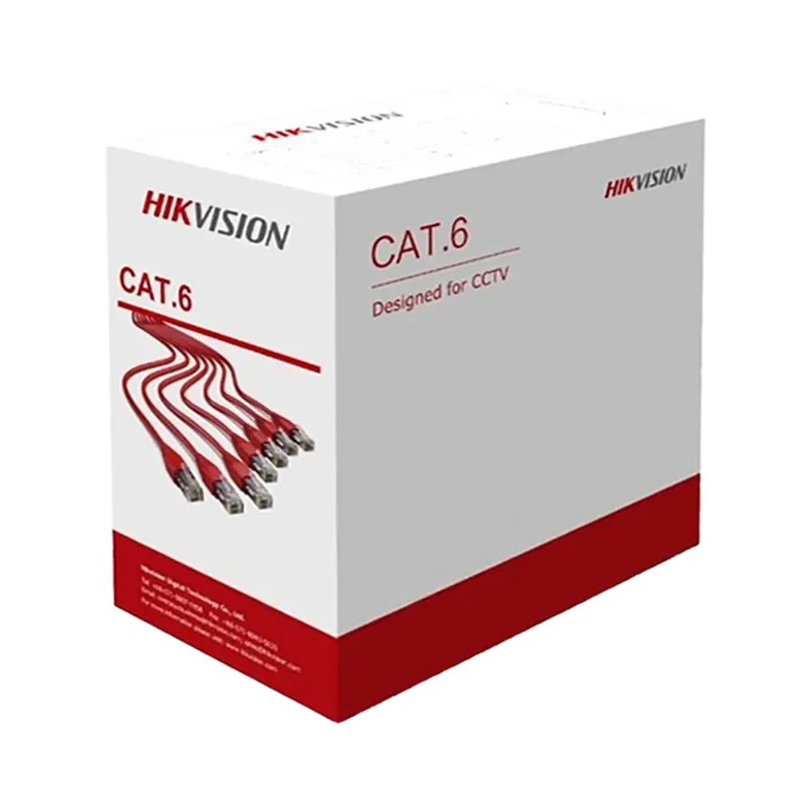 Hikvision DS-1LN6UZC0 Pure Copper CAT6 Network Cable | 23AWG 0.55mm Solid Copper | 305m Grey PVC | PoE Optimized | Fluke Test Verified