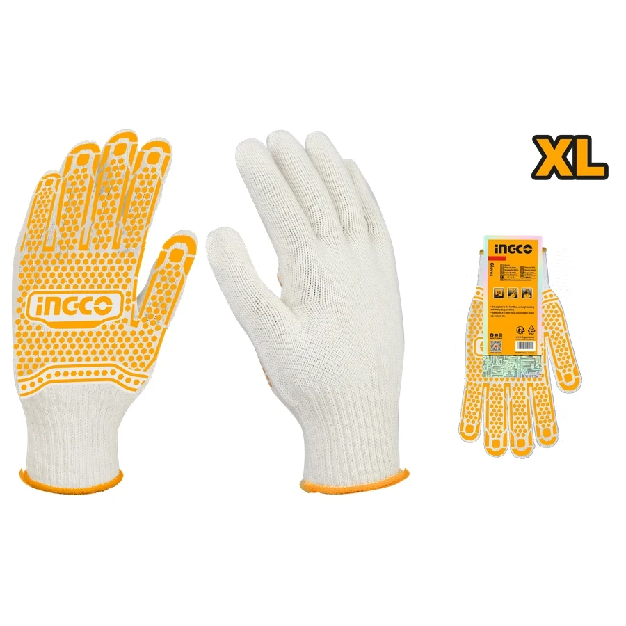 Professional Knitted PVC Dot Work Gloves | HGVK05-XL | Class A Cotton Series