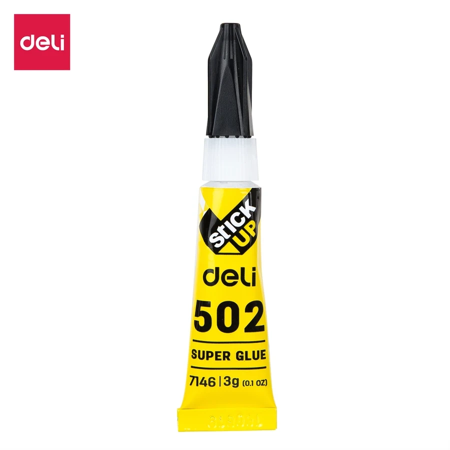 Deli E7146 Instant Dry Super Glue - 3g Cyanoacrylate, Strong Multi-Surface Bond, Precision Aluminum Tip