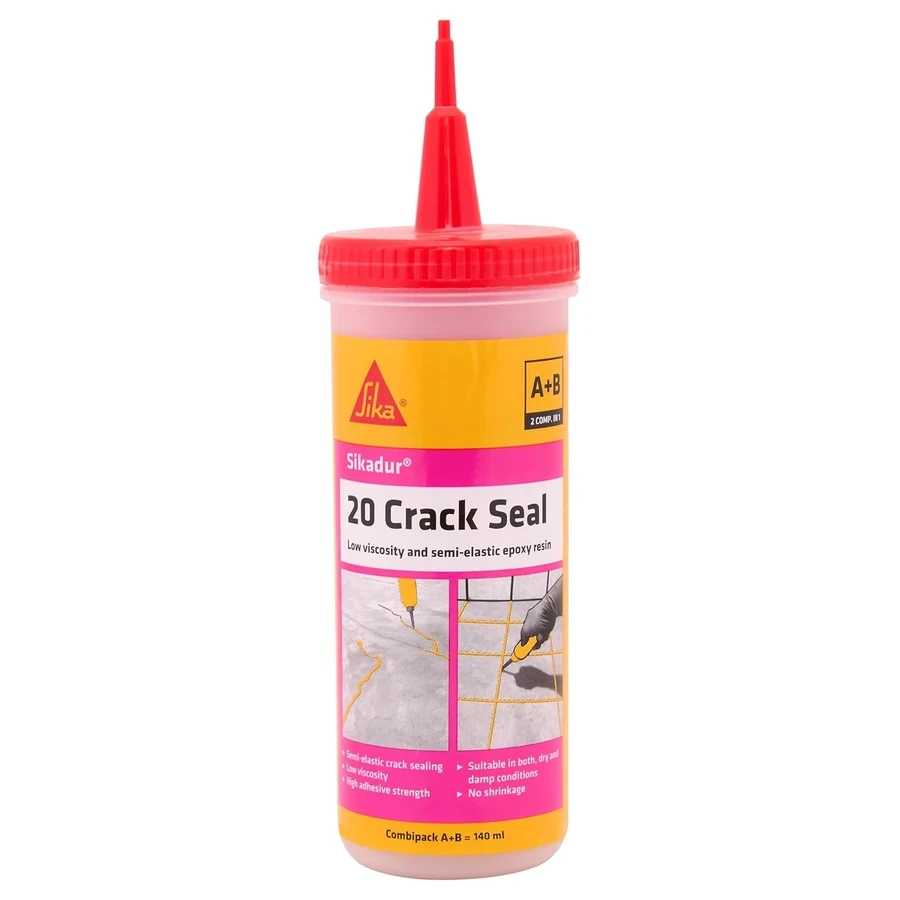 Sika Epoxy Crack Filler | Sikadur-20 Seals Hairline Cracks in Concrete Walls & Floors Before Waterproofing | For Tiles & Stone | 2-Part Resin | 140ml