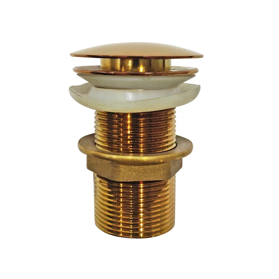 TOYO 23011 Full Brass Popup Waste Coupling - Heavy-Duty Design, Rose Gold Finish, 80mm Height