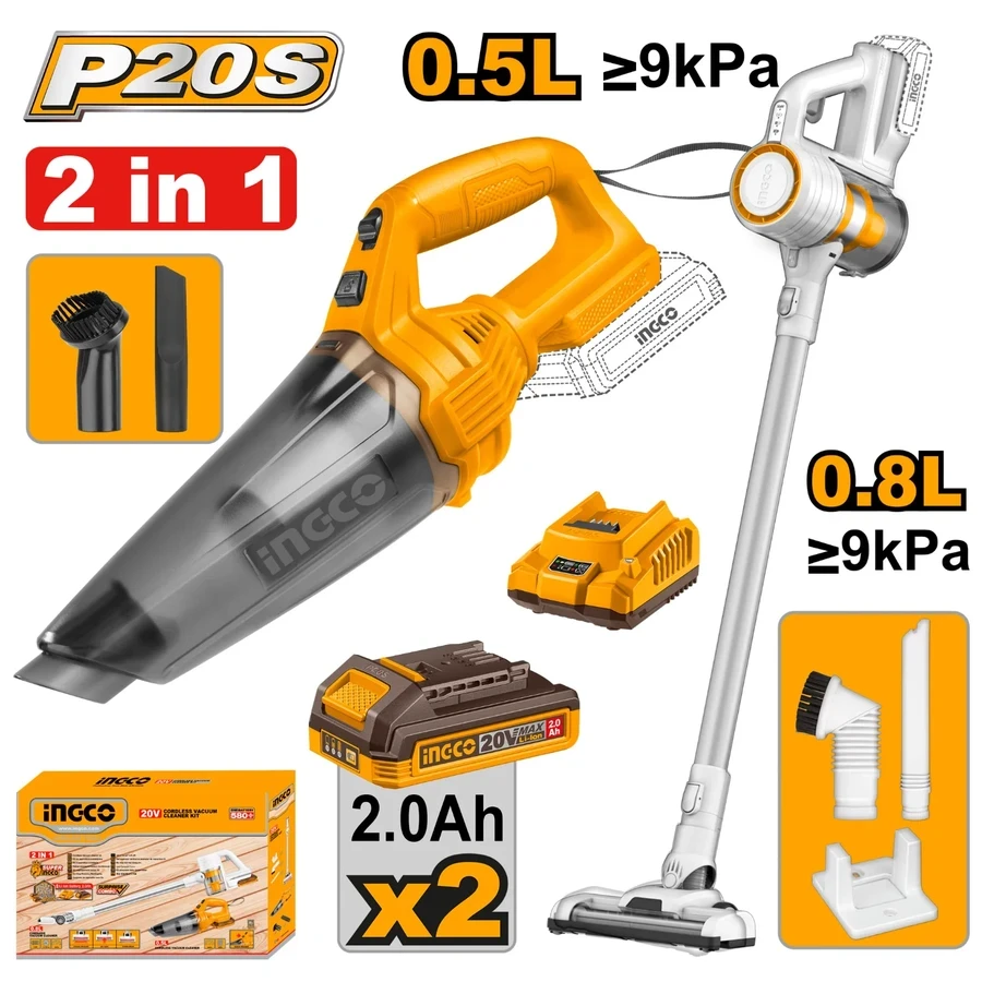 Professional 2-in-1 Cordless Vacuum Cleaner Kit | COSLI29832 | 20V Lithium-Ion Dual-Cleaner Series