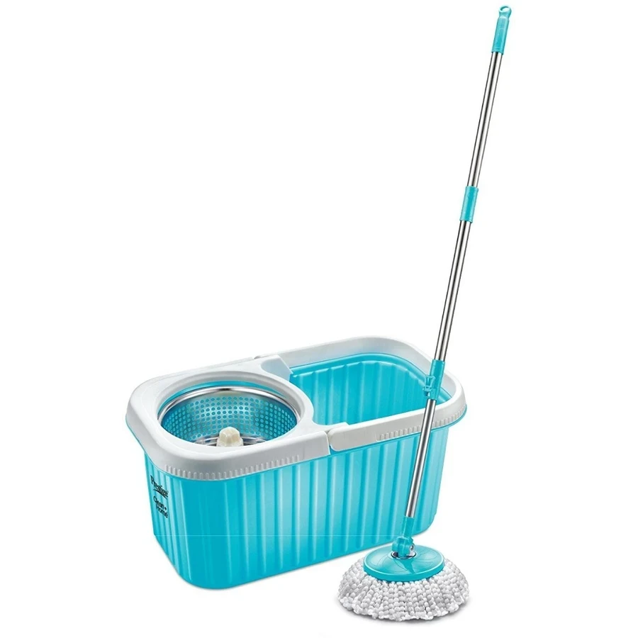 Prestige 42621 PSB 11 Spin Mop | High-Absorbency Microfiber Head | 360-Degree Spinning Mechanism | Durable Bucket | Blue/White
