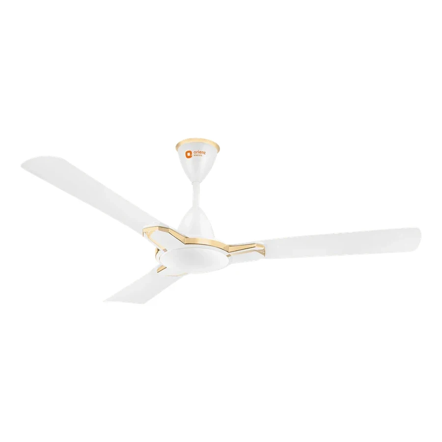 Orient Mozart Designer Ceiling Fan 55 Watts | 1200mm Sweep | 350 RPM | 220 CMM Air Delivery | Minimalist Geometric White & Black