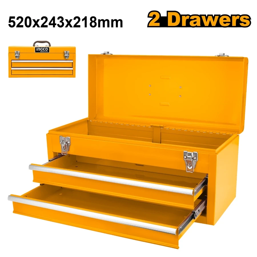 INGCO 2-Drawer Heavy-Duty Portable Steel Tool Box | HTB06