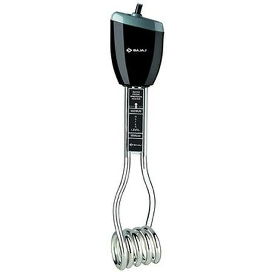 Bajaj 150833 Waterproof Immersion Heater | 1500W | Shock-Proof Plastic Handle | Sealed Terminals | Vertical Bucket Mount