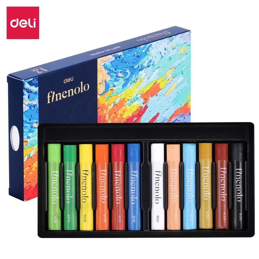 Deli Finenolo Water-Based Color Pencil Set EC212-24 - 24 Colors, Oil Painting Texture, Easy Smudging for Natural Texture Drawing