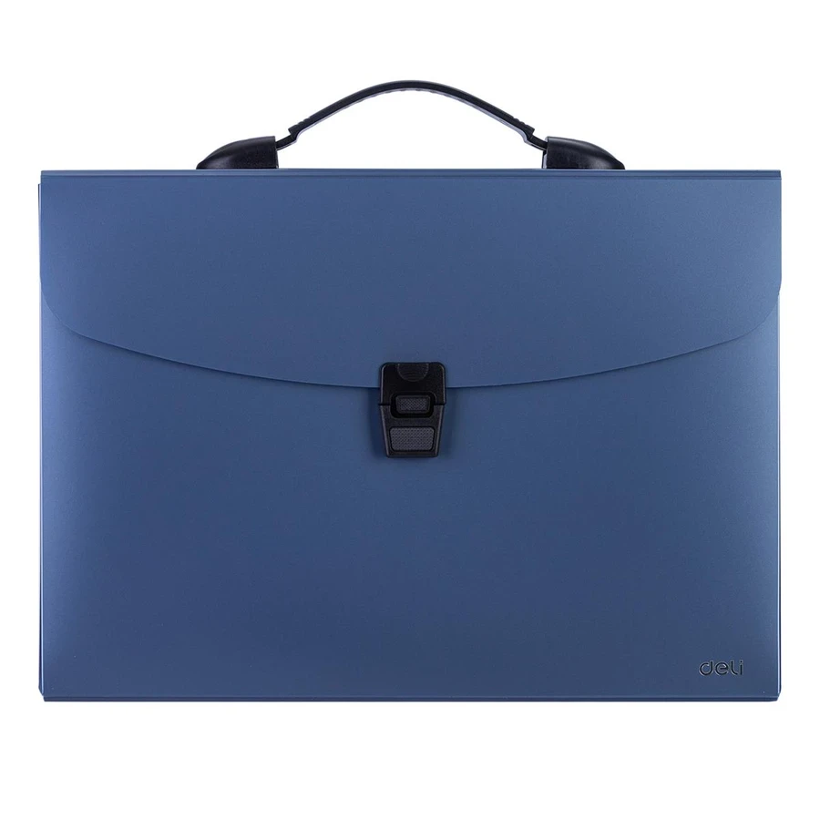 Deli E5557 A4 Expanding File - 13 Pockets, Strong 4C PP Material, Dual Secure Closure (Push-Lock & Elastic)
