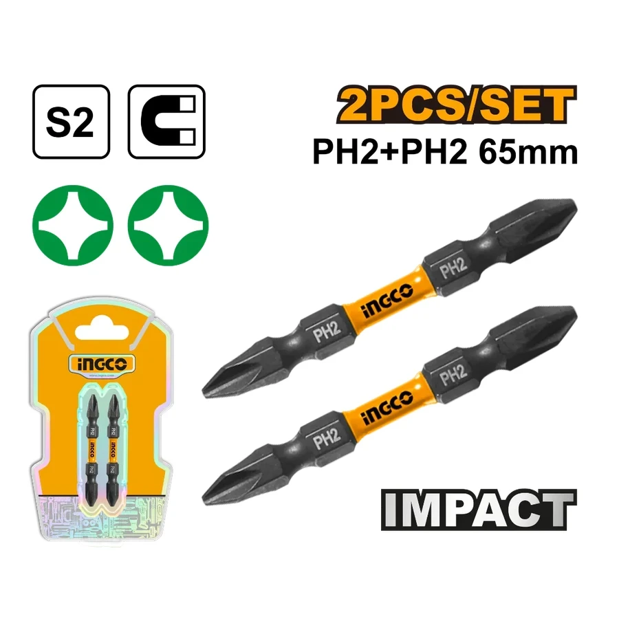 Impact Screwdriver Bits | SDBIM72PH265 | 2 Pcs PH2 Double-Ended Industrial Set