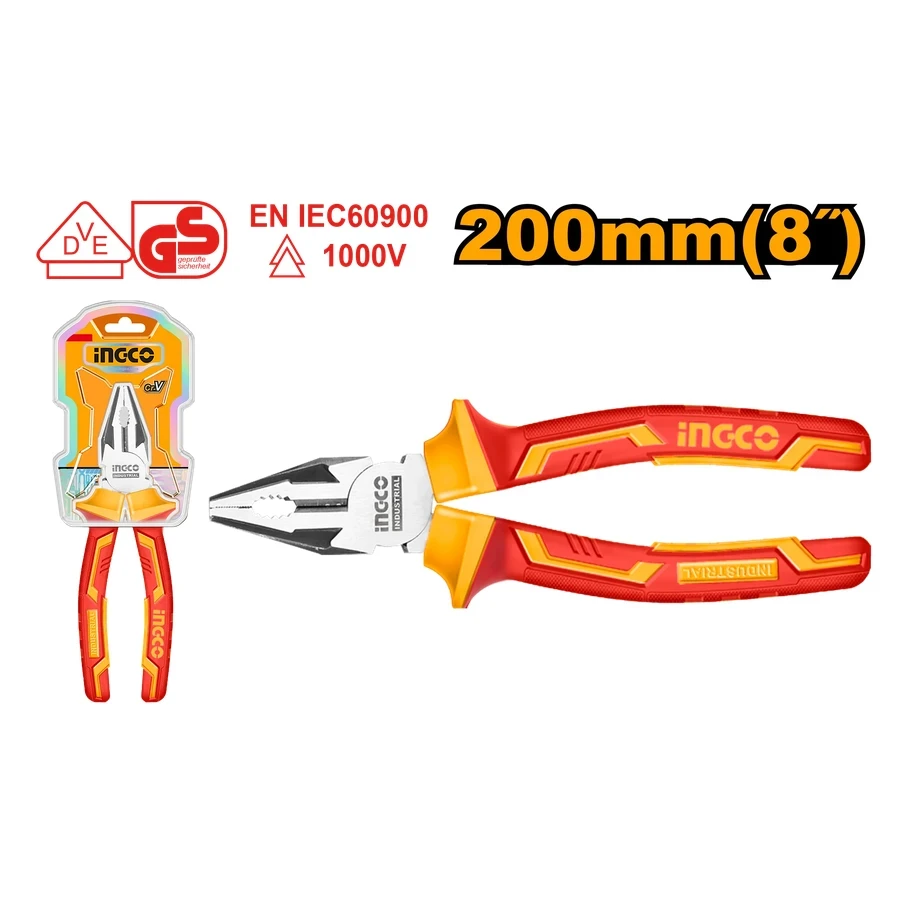 Professional Insulated Combination Pliers | HICP28208 | 8" (200mm) | 1000V Rated