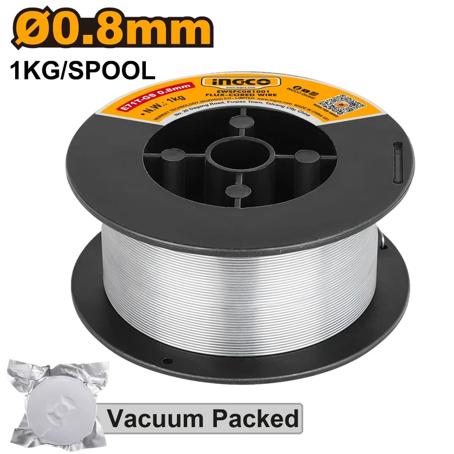 INGCO 0.8mm Gasless Flux-Cored Welding Wire | 1kg Spool | EWSFC081001