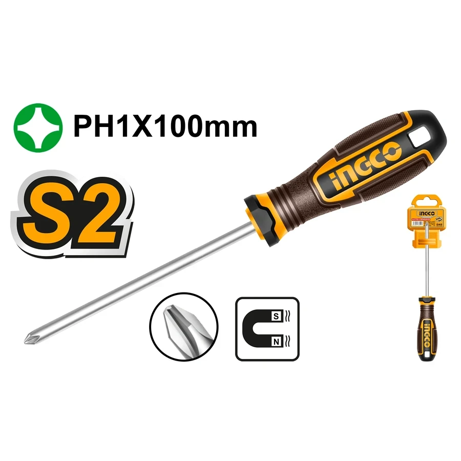 Professional Phillips Screwdriver | HSDPH1100 | S2 Alloy Steel | PH1 x 100mm