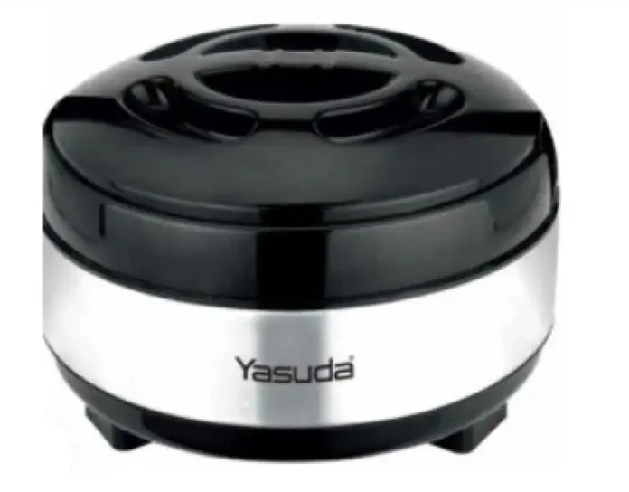 Yasuda YS-CS35S FESTIVE 3500 ML Stainless Steel Hot Case/Casserole - Double Insulation, Air-Tight Lid, Food-Grade Interior, and Single-Hand Portability