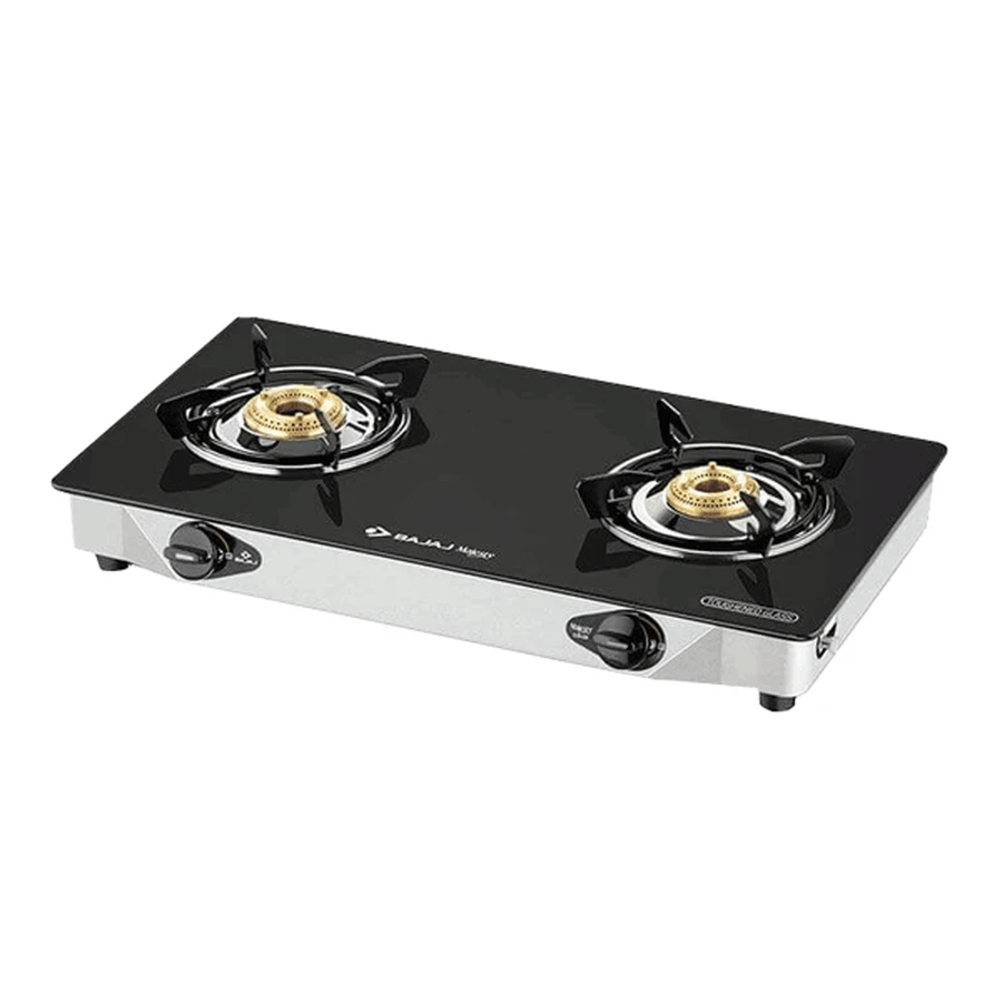 Bajaj CGX AI Glass Top Gas Stove | 2, 3 & 4 Heavy Brass Burners | Auto & Manual Ignition | Toughened Glass