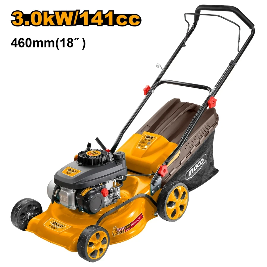 INGCO 18" Gasoline Lawn Mower | 141cc Zongshen Engine | 4HP Power | GLM141181