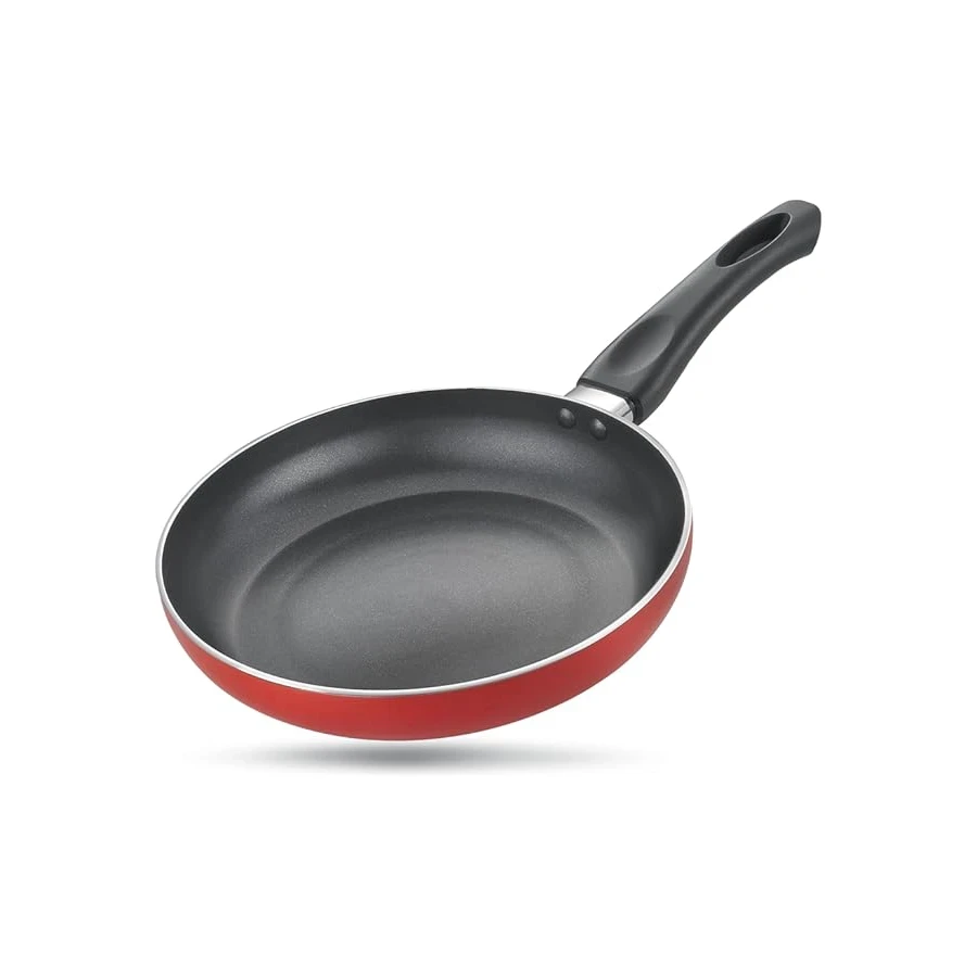 Prestige 36724 Omega Deluxe Fry Pan 260mm | Induction & Gas Compatible | Deluxe Non-Stick Aluminium | Metal Handle | Red